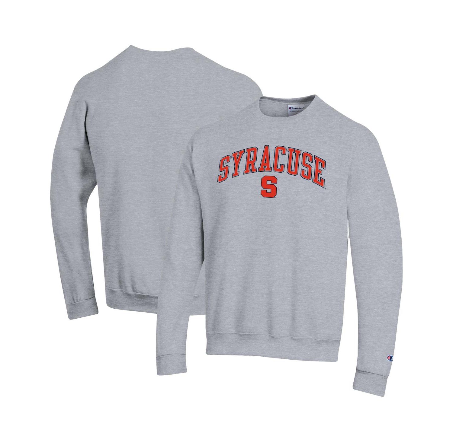 Men's Heather Gray Syracuse Orange Arch Over Logo Pullover Sweatshirt