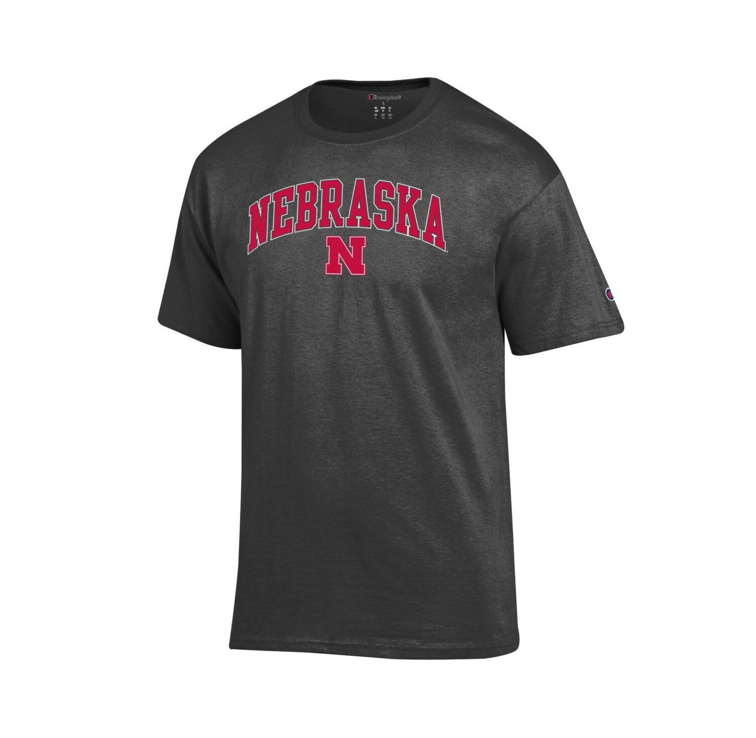 Men's Charcoal Nebraska Huskers Arch Over Logo T-Shirt