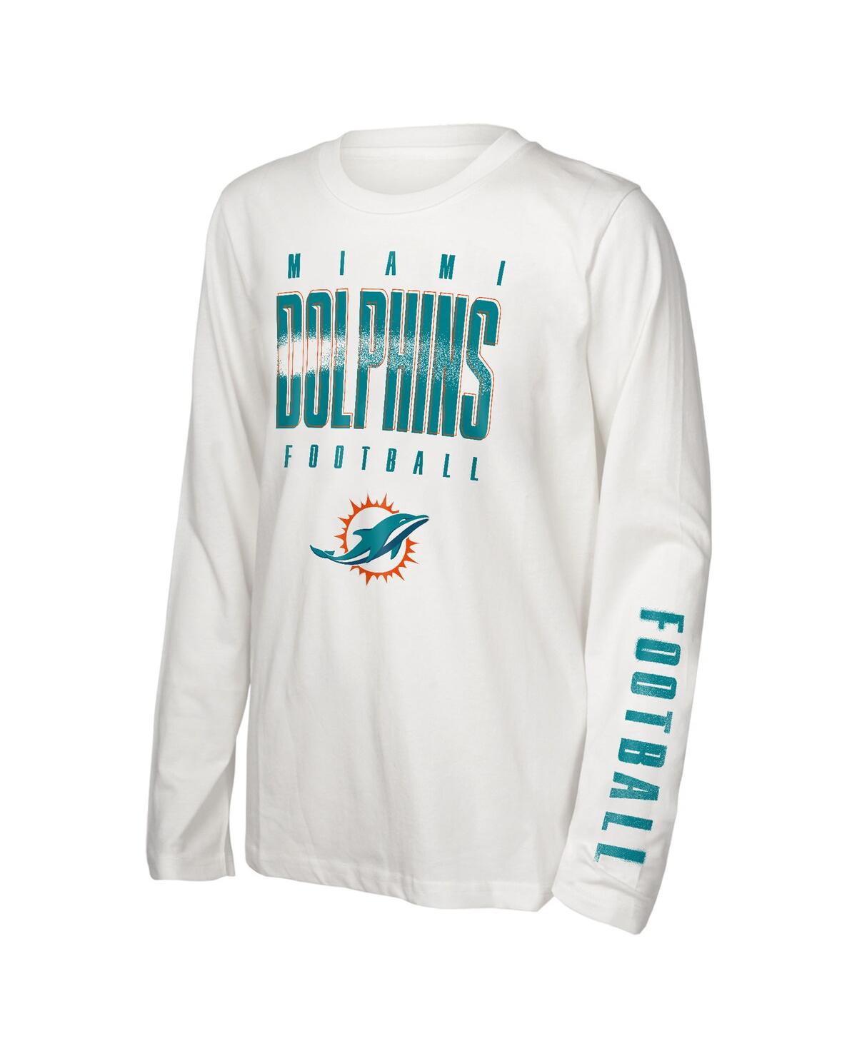 Outerstuff Big Boys And Girls Miami Dolphins The Mix Combo T-shirt Set In Blue