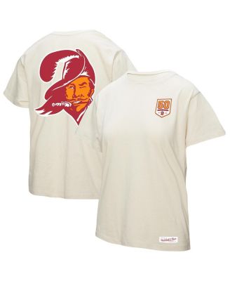 Mitchell & Ness - Women's Cream Tampa Bay Buccaneers 50th Season Pirate Oversized Boyfriend T-Shirt