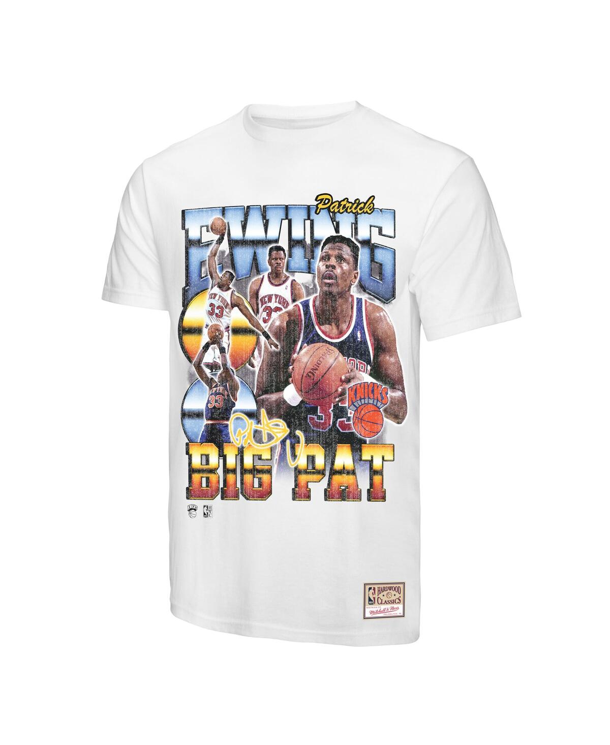 Mitchell & Ness Patrick Ewing White New York Knicks Hardwood Classics Commemorative Player Collage T In White