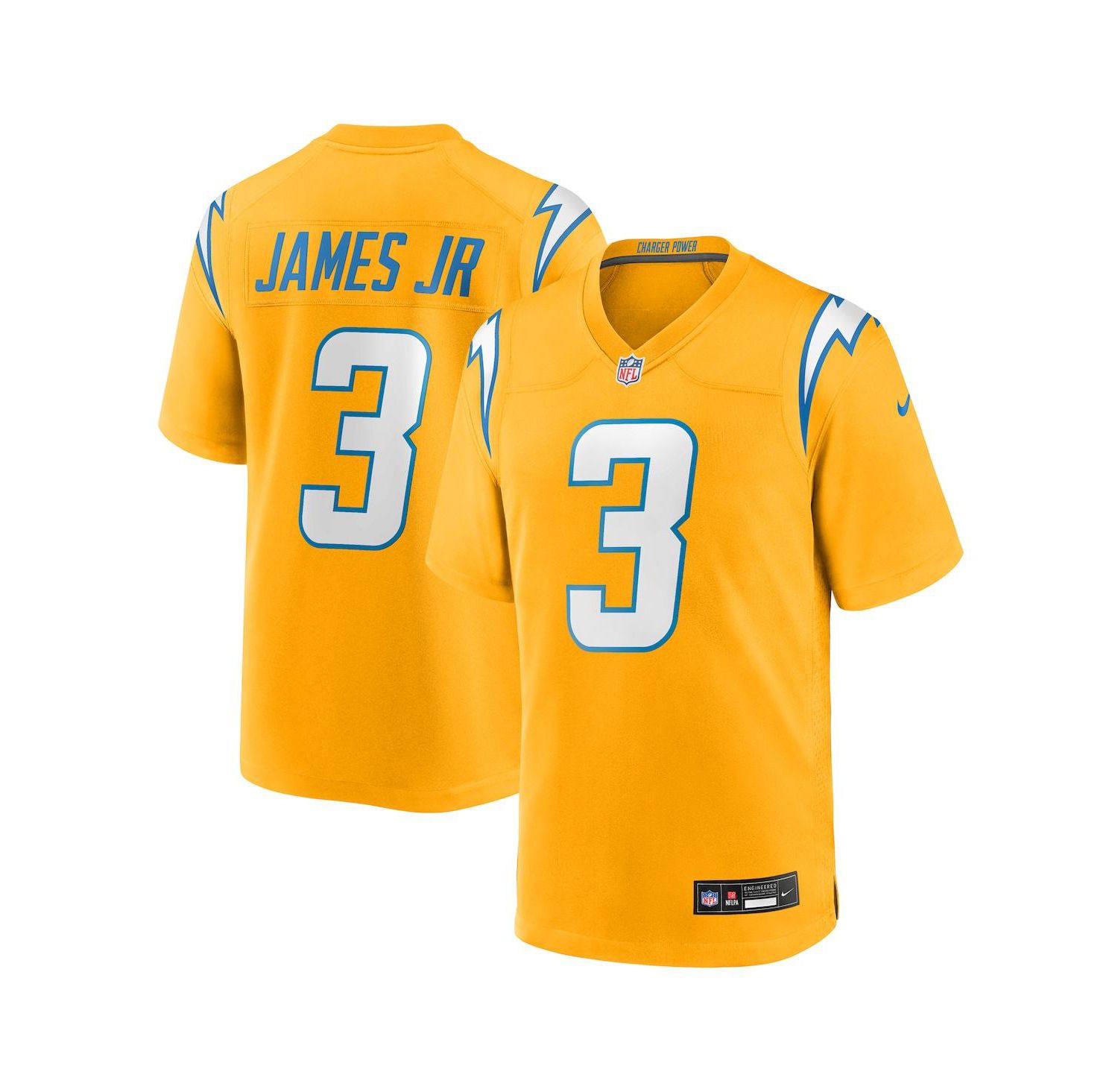 Big Boys and Girls Derwin James Jr. Gold Los Angeles Chargers Alternate Charger Power Game Player Jersey