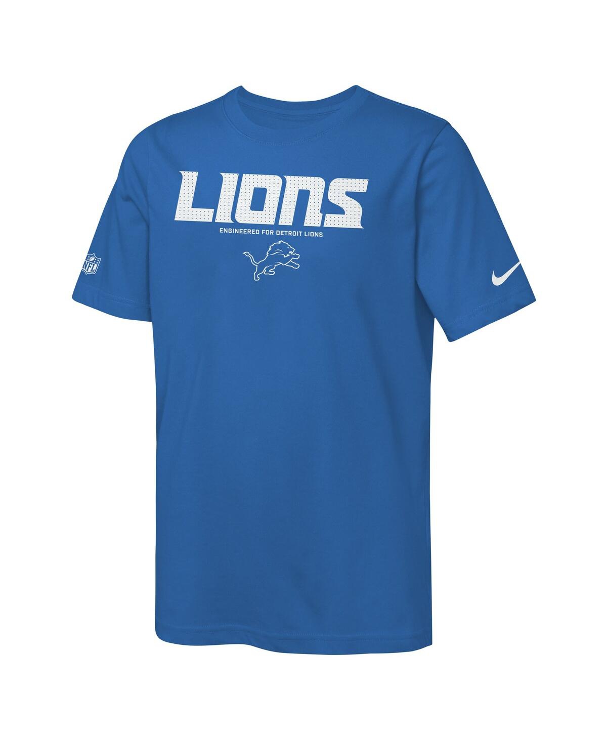 Nike Big Boys And Girls Blue Detroit Lions Sideline Team Issue T-shirt In Blue