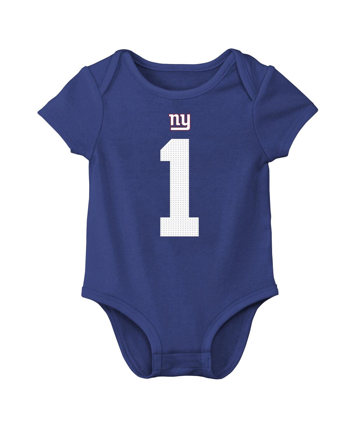 Nike Baby Boys And Girls Malik Nabers Royal New York Giants Player Name Number Bodysuit In Blue