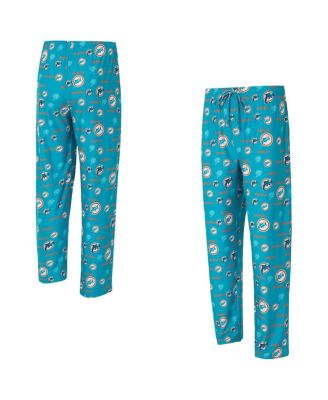 Concepts Sport - Men's Aqua Miami Dolphins Retro Mosaic Allover Print Knit Pants