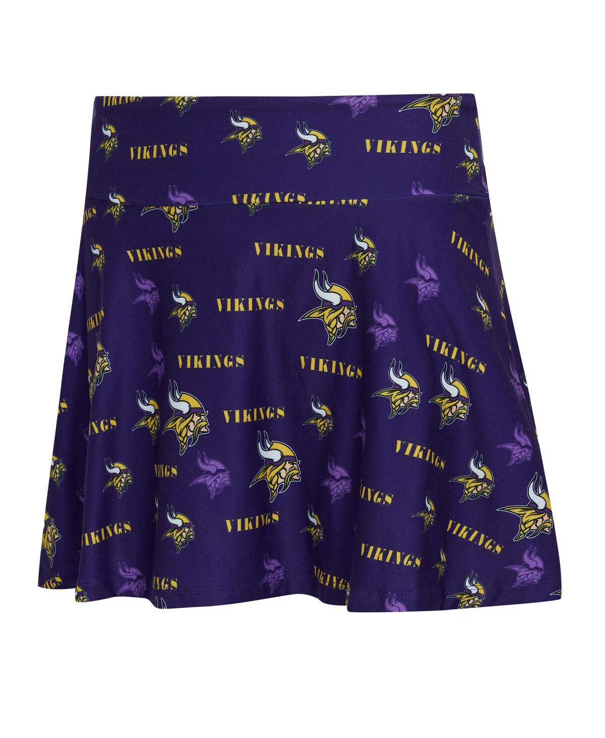Concepts Sport Women's Purple Minnesota Vikings Mosaic Allover Print Skort In Purple