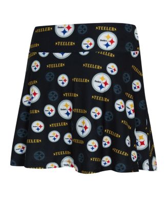 Women's Black Pittsburgh Steelers Mosaic Allover Print Skort