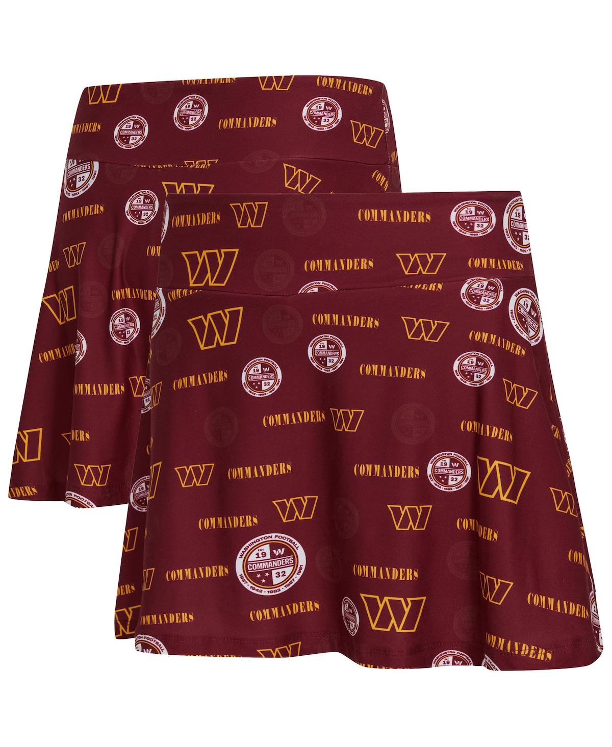 Concepts Sport Women's Burgundy Washington Commanders Mosaic Allover Print Skort In Burgundy