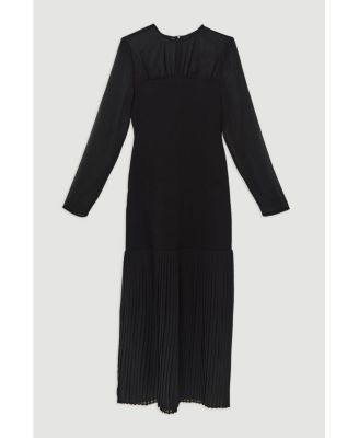 Women's Jersey Pleated Maxi Dress