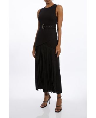 Women's Jersey Pleated Maxi Dress