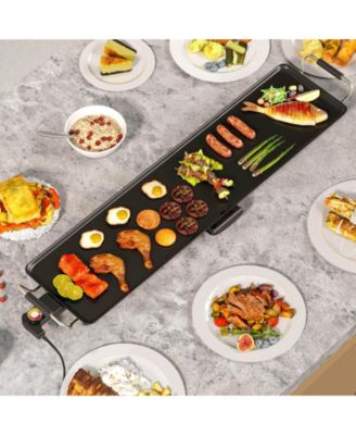 35" Extra Large Electric Griddle with 4-Level Thermostat Control and Removable Drip Tray