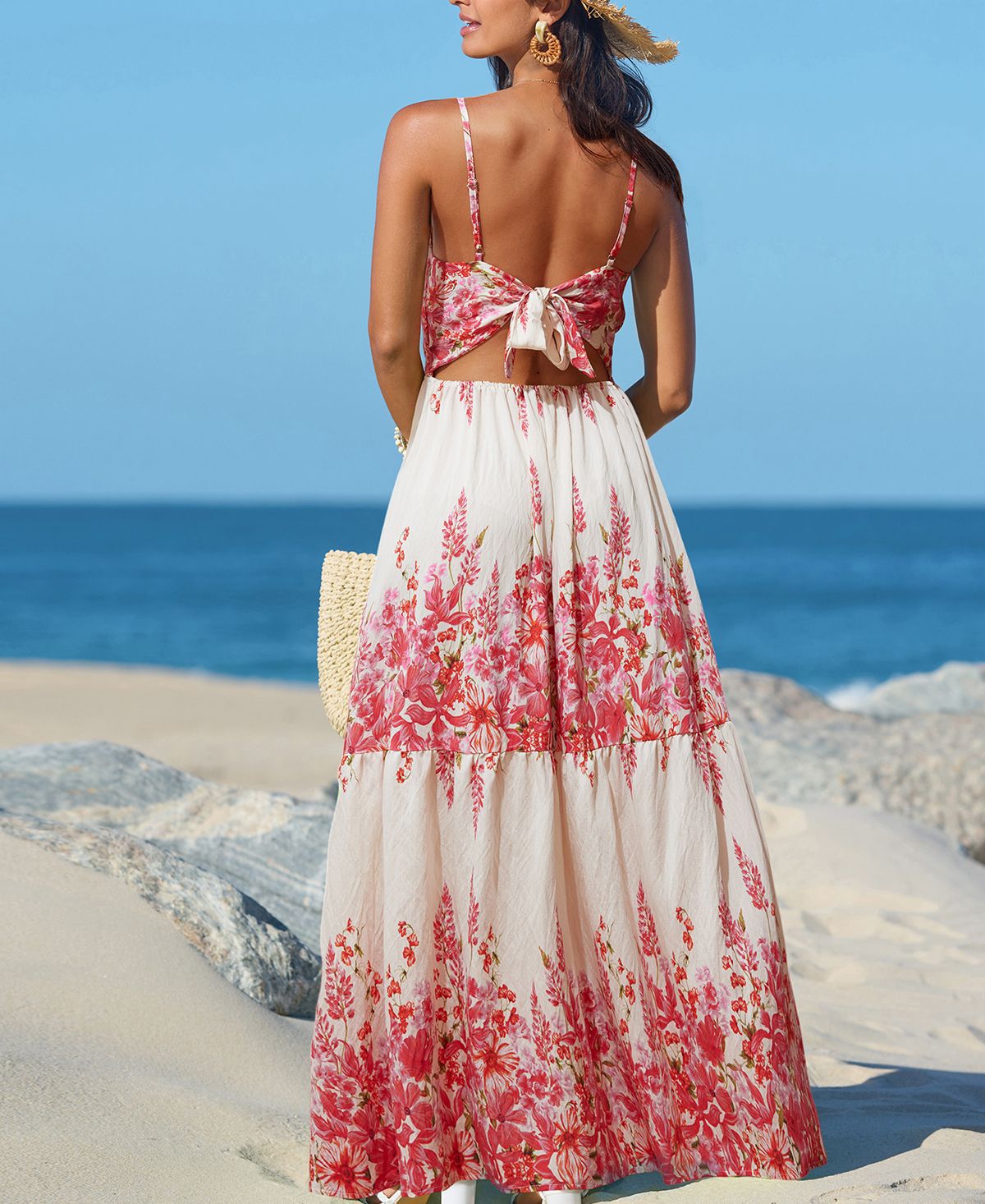 Cupshe Women's First Dance Floral Maxi Beach Dress