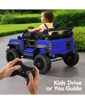 Kids 24V 2-Seater Electric Ride-On Car Truck w/ Parent Control, Bluetooth, LED Lights