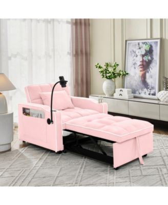 1 Pc. Chenille Upholstered Convertible Sleeper Chair Sofa Bed