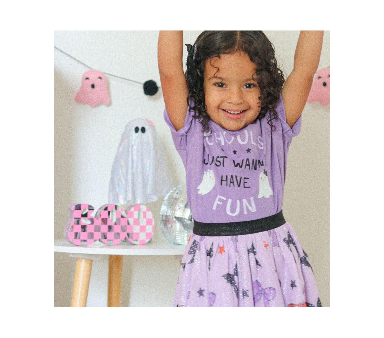 Little and Big Girls Ghouls Just Wanna Have Fun Halloween Short Sleeve T-Shirt