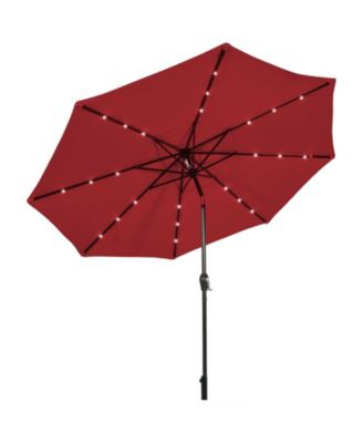 10 ft. Aluminum Market Outdoor Tilt Patio LED Umbrella