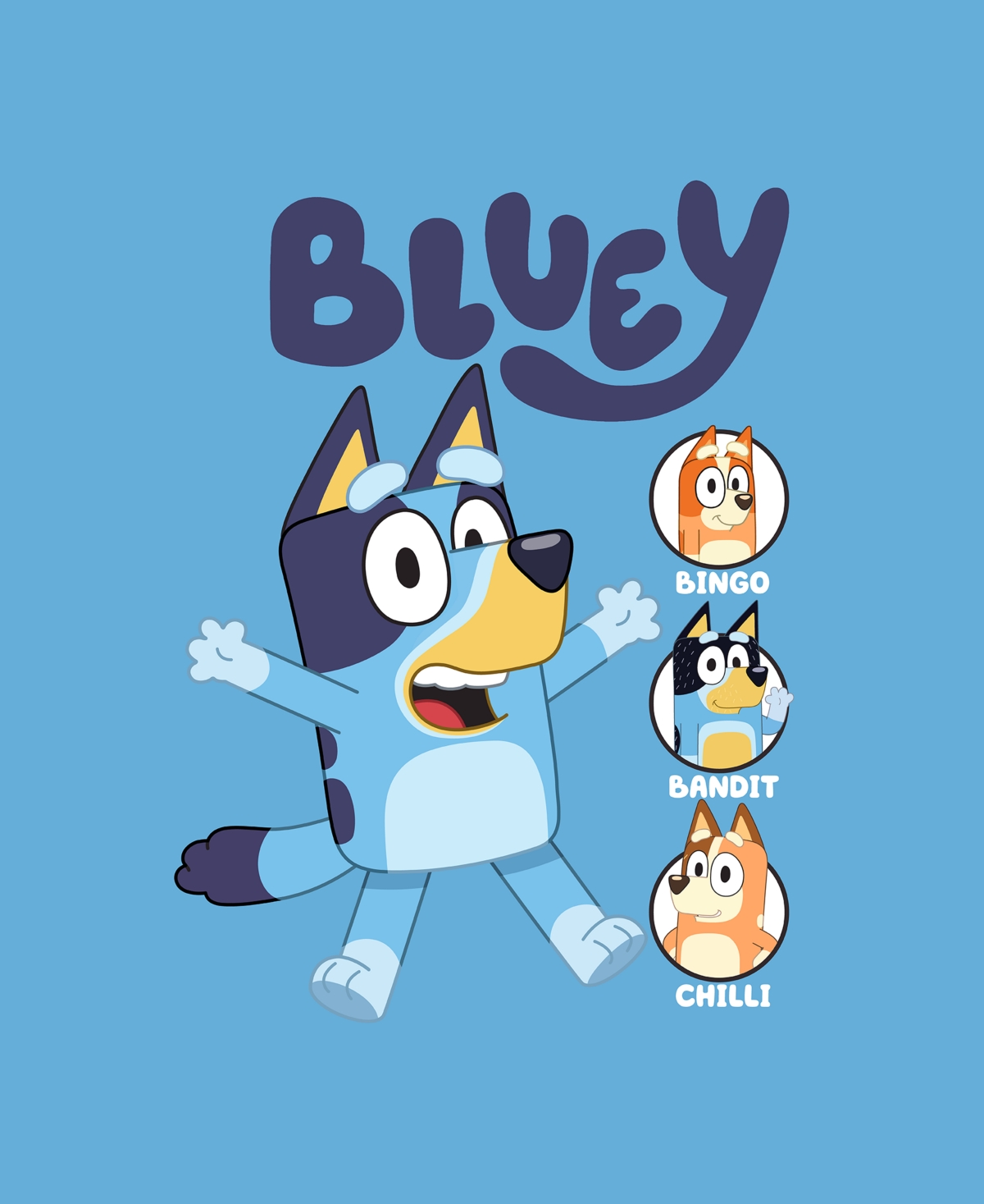 Bluey Boys 2t-5t Group Trio Short Sleeve T-shirt In Blue