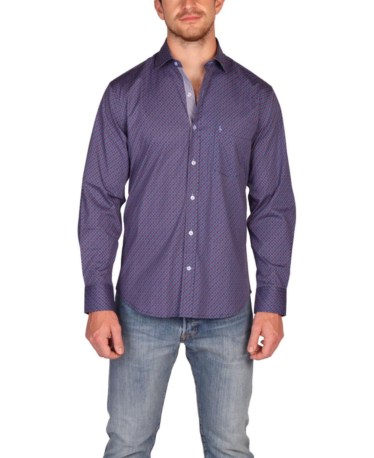 Мужская рубашка с длинным рукавом в стиле ретро Geo