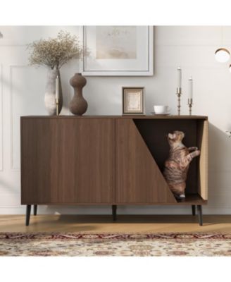 Mid-Century Side Table with Storage