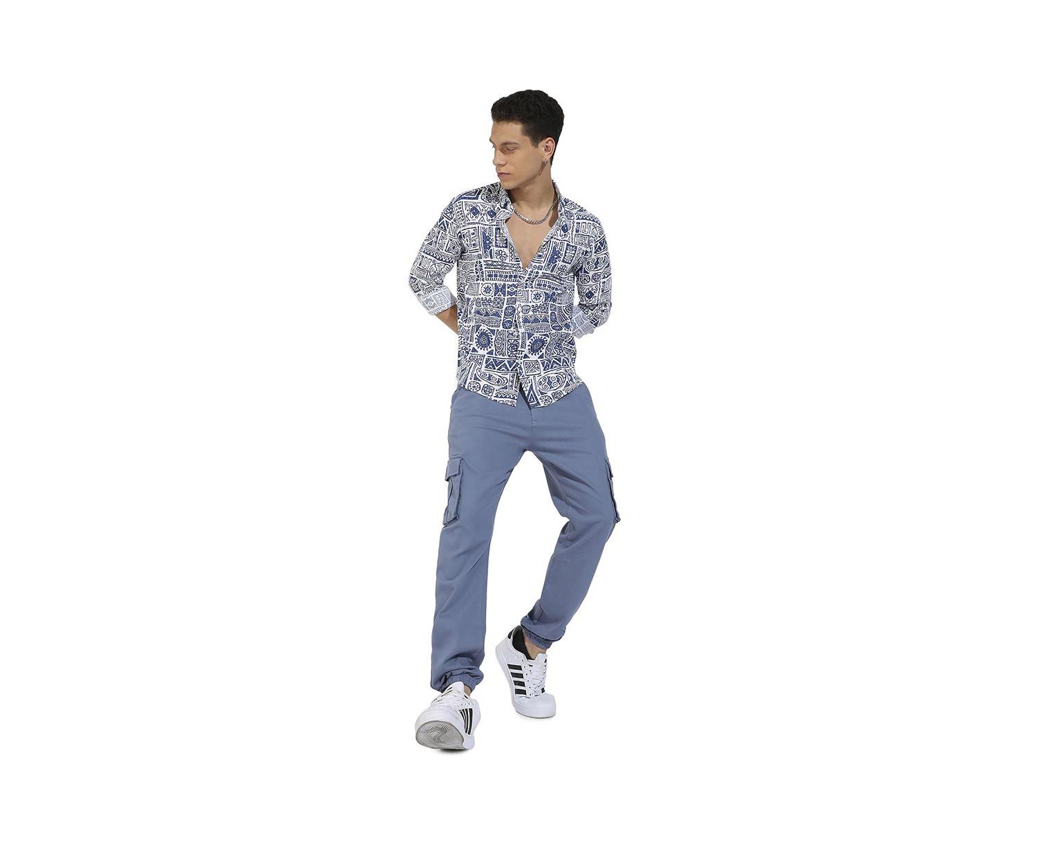 Men's Contrast Aztec Shirt