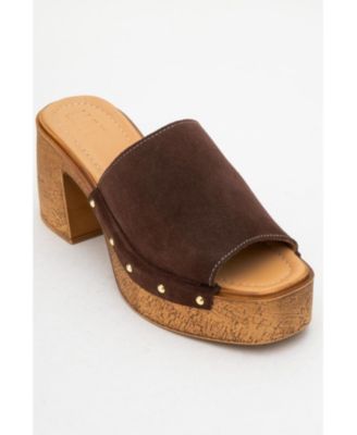 Pull Leather Platform Mules (Women)