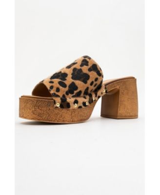 Pull Leather Platform Mules (Women)