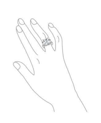 Art Deco Style 8CT CZ Emerlad Cut Cocktail Statement Ring .925 Sterling Silver Cubic Zirconia Baguette Side Stones