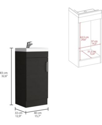 Madrid 16"" Bathroom Vanity Black MDF