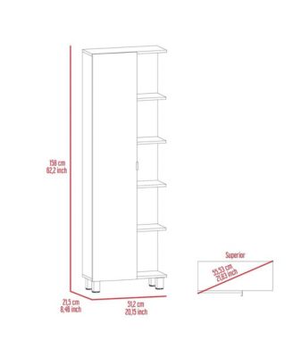 Urano Linen Cabinet Light Oak MDF