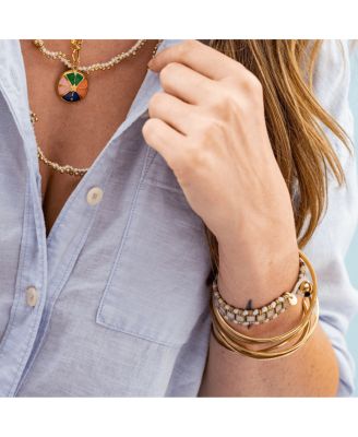 Josie enamel bracelet small with loop latch coral