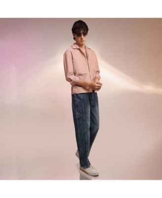 Men's Chevron-Woven Utility Shirt