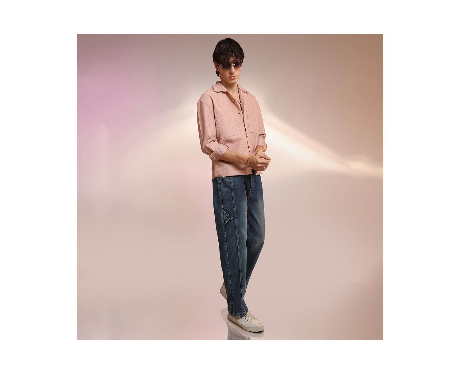 Men's Chevron-Woven Utility Shirt