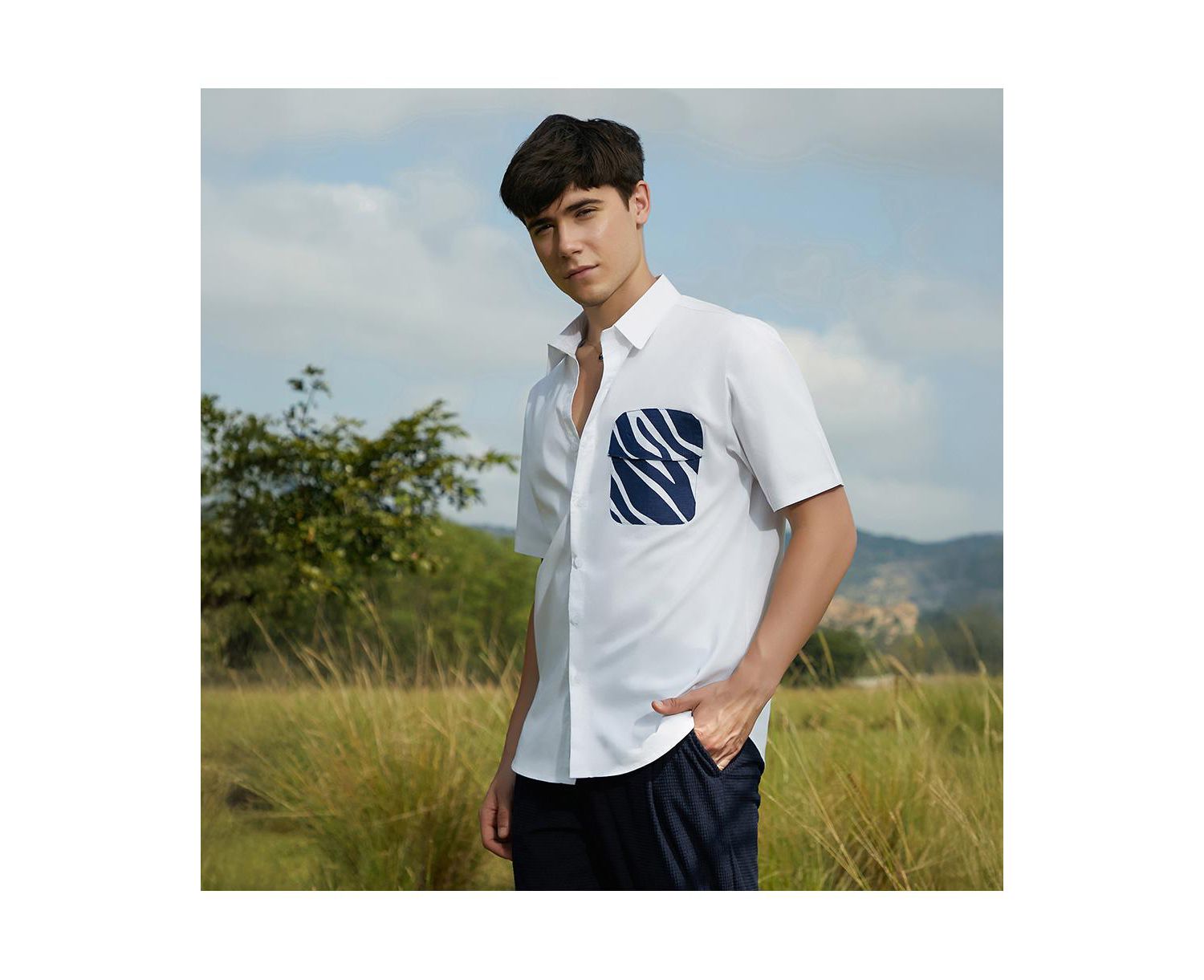Men's Zebra-Block Shirt