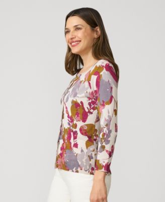 Women's Floral Crewneck Cardigan