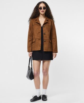 Women's Faux-Suede Long Sleeve Jacket