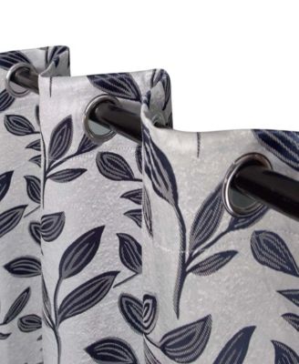 Leaves Modern Bohemian Back Tab Blackout Curtain Set, 52"x 63"
