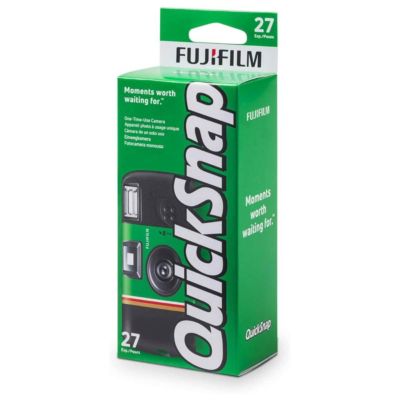 QuickSnap Flash 400 One Time Use 35mm Disposable Camera with Flash, 27 Exposures 12-Pack + Slinger Camera Bag