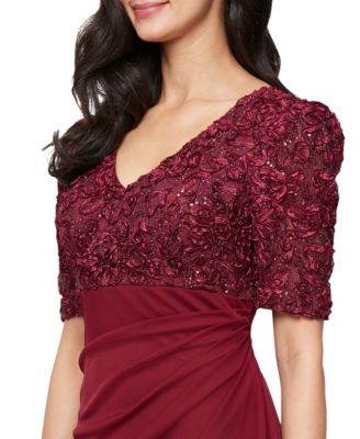 Women's Embellished Puff-Sleeve A-Line Dress