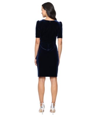 Women's Velvet Puff-Sleeve Beaded Dress