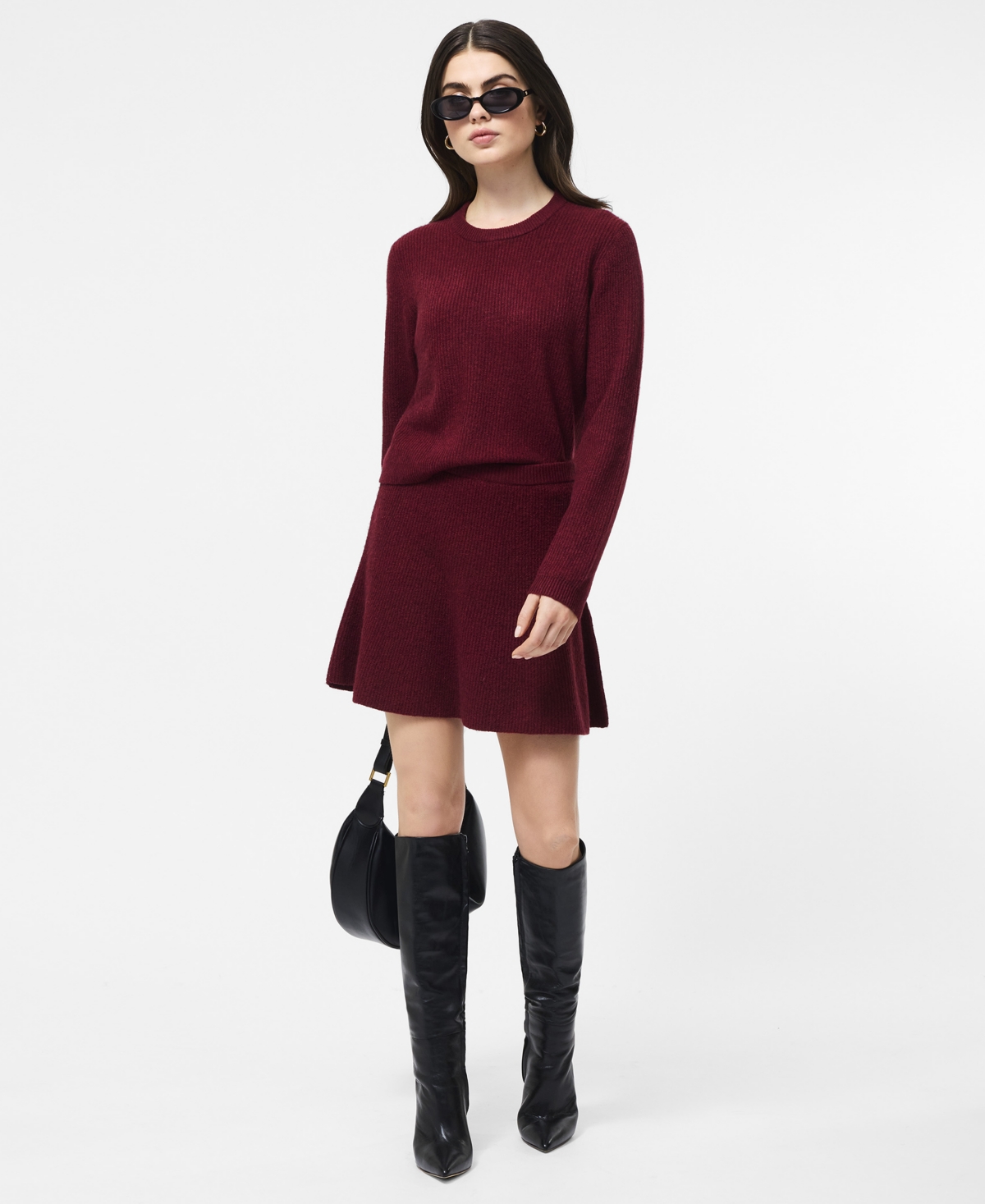 French Connection Vhari Knit Mini Skirt  Skirts In Burgundy