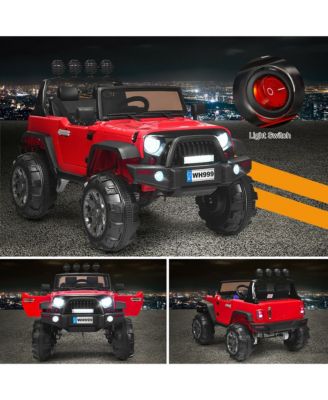 12V Kids Ride On Truck RC Car w/ LED Lights Music Trunk