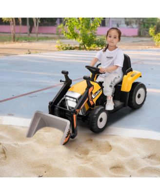 Kids Ride On Excavator Digger 12V Electric Tractor RC w/ Digging Bucket
