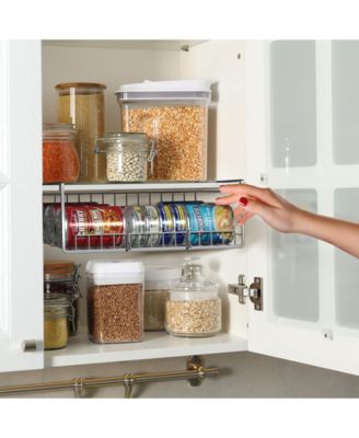 Under Cabinet Can Storage Shelf – Pantry Organizer with Divider for Canned Goods