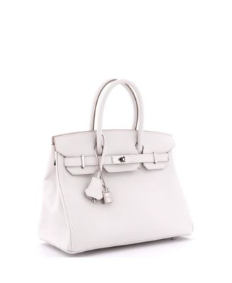 Birkin 30 Handbag Light Epsom with Palladium Hardware