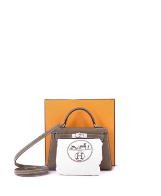 Kelly 20 Handbag Grey Epsom with Palladium Hardware