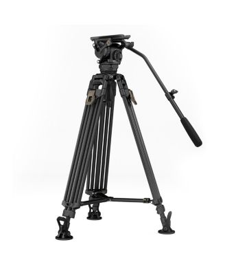 Cine CT12 Fluid Head with 3-Section Carbon Fiber Tripod, 26.5 lbs Capacity, Space Gray
