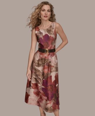 Women's Floral Belted Dress