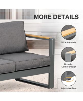 Patio Furniture Loveseat - All-Aluminum Sofa Couch with Upgraded Frame, Wider Design, and Thick Cushions for Outdoor Comfort.