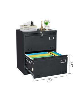 Filing Cabinet Lateral File Cabinet 2 Drawer with Lock Metal File Cabinets Three Drawer Office Cabinet for Legal/Letter/A4/F4