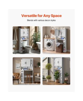 Space-Saving Over-Toilet Cabinet with Adjustable Shelf for Bathroom